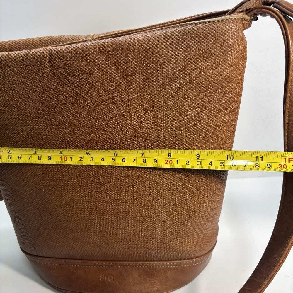 S-Q Vegan Leather Crossbody Bag Brown Shoulder Purse Zip Closure Casual Chic - Picture 9 of 13